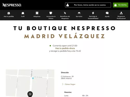 Detalles de la boutique de la calle Velázquez de Madrid.