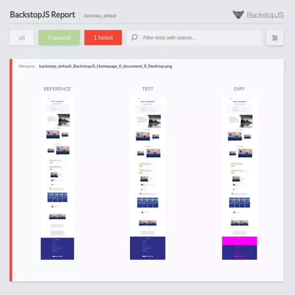 Visual Regression - BackstopJS