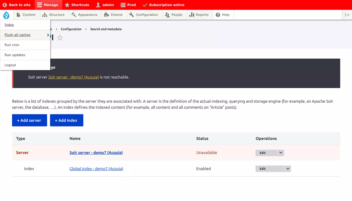 Solr9 upgrade - Drupal cache clear