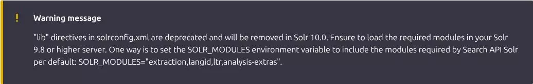 Solr9 upgrade - lib definition warning message
