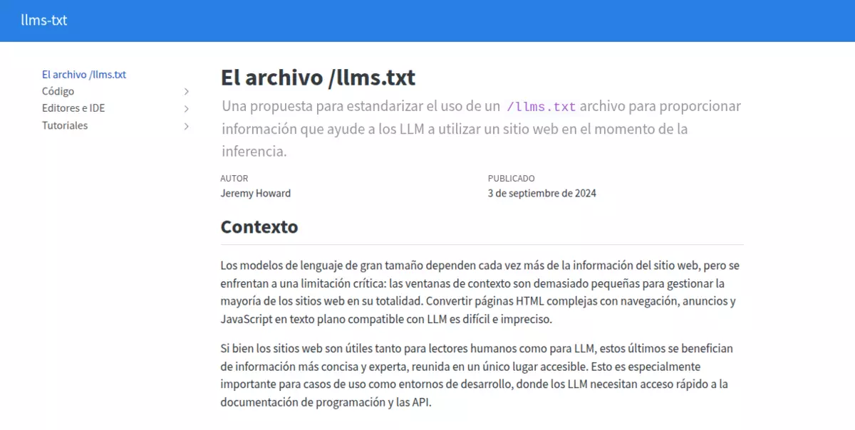 LLMs.txt web oficial