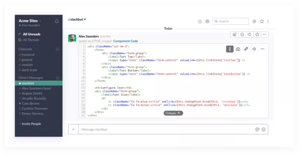Comaprtiendo código en Slack