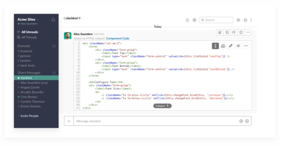 Comaprtiendo código en Slack