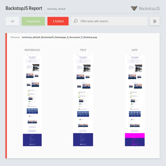 Visual Regression - BackstopJS
